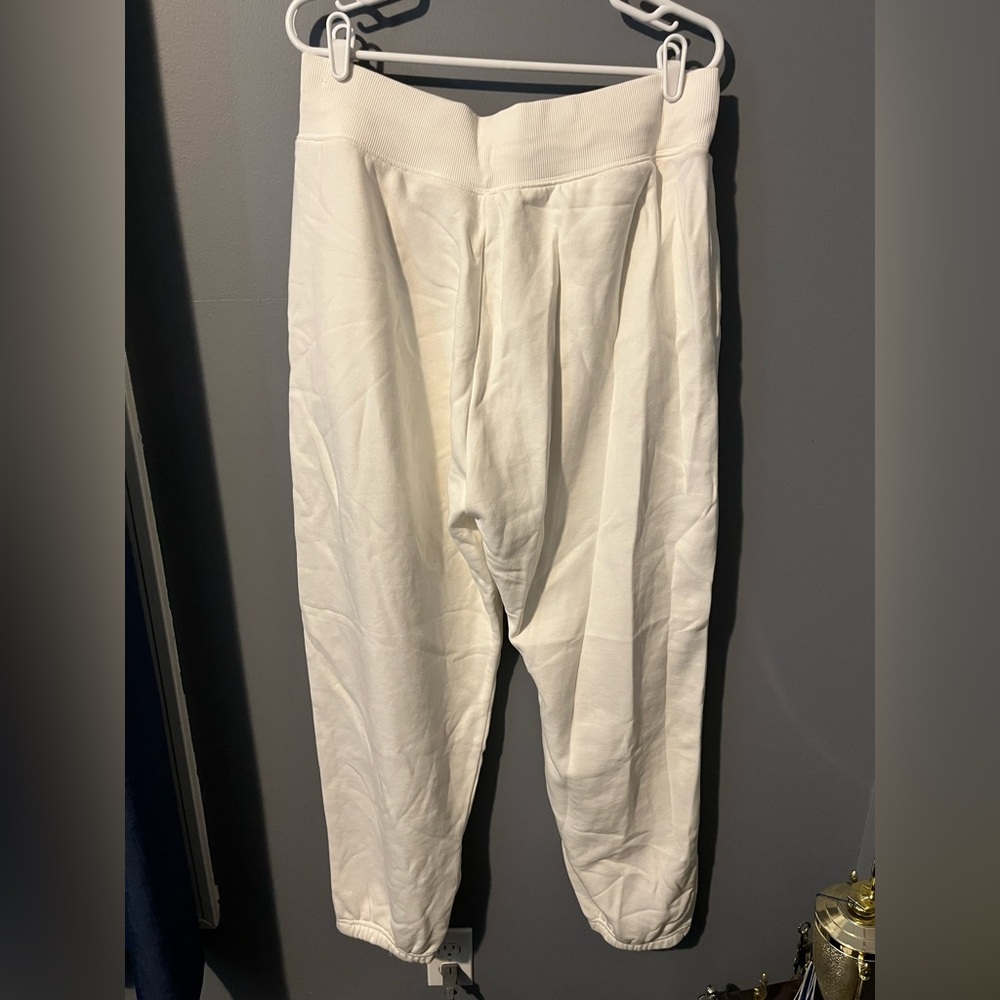 Nike Mens Oversized White Cuffed Sweatpants - Picture 2 of 2